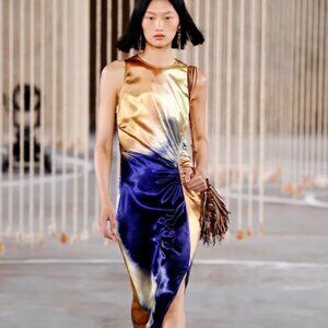 NWOT ULLA JOHNSON S/S 2024 Runway Cordelia Midi Dress in Mirage $1175